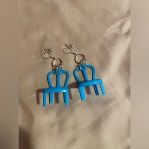 Handmade Blue Chair Earrings